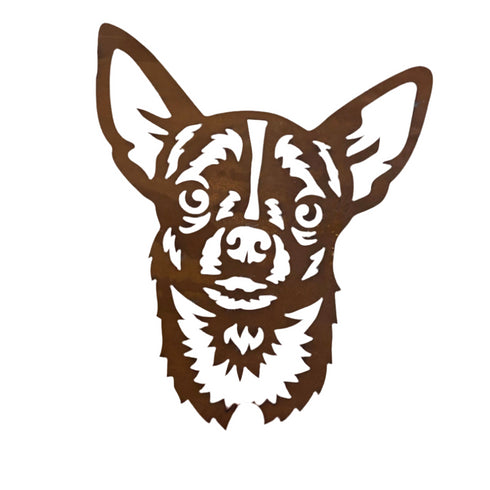 Chihuahua - Rustic Rusted Pet Garden Sculpture - Solid Steel